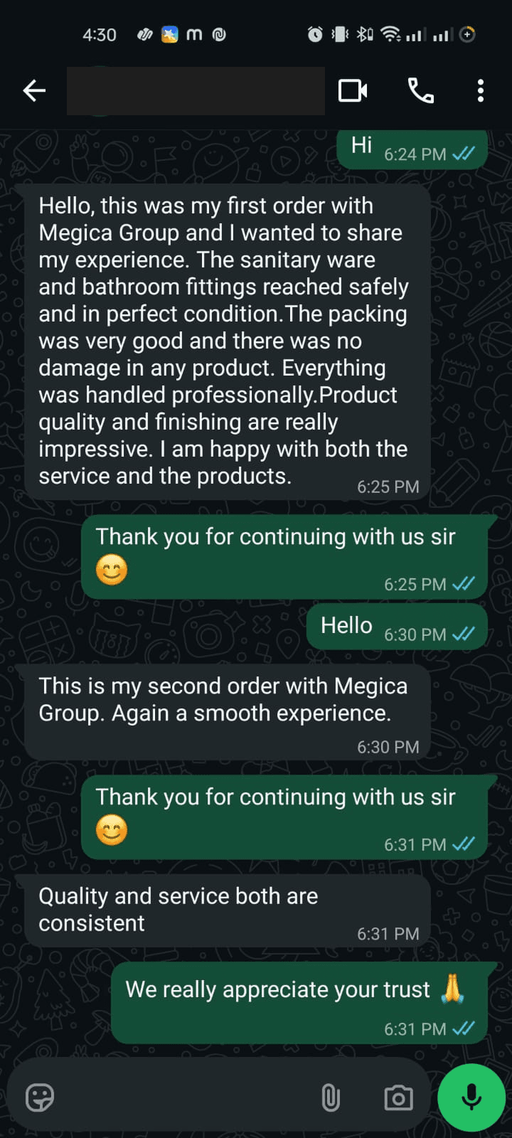 Client testimonial